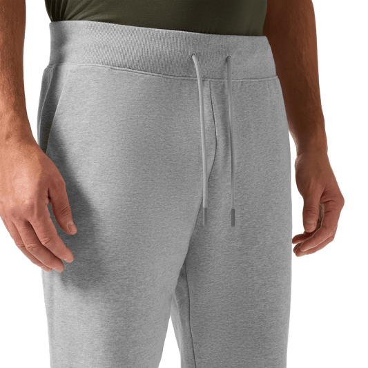 Men's Grey Heather NOBULL Jogger Drawstring Detail Angle.