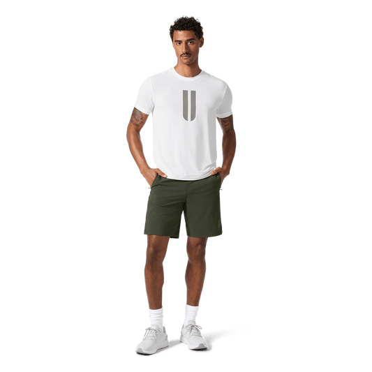 Men's Dark Army NOBULL Training Short 8" (Unlined) Front On Body Angle.