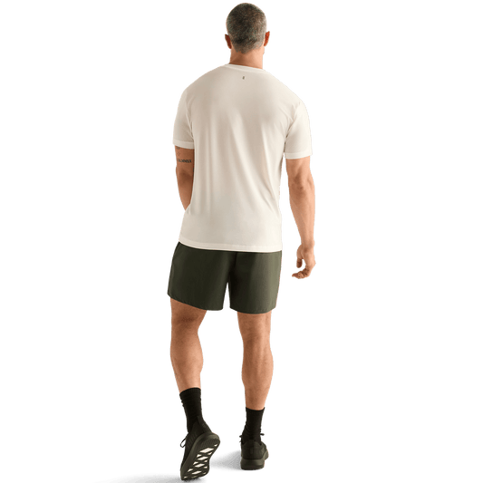 Men's Dark Army NOBULL Rep Short 6" (Unlined) Back Full Body Angle.
