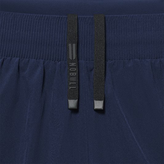 Women's Night Navy Drive 2-in-1 Short 3" Drawstring Detail Angle.