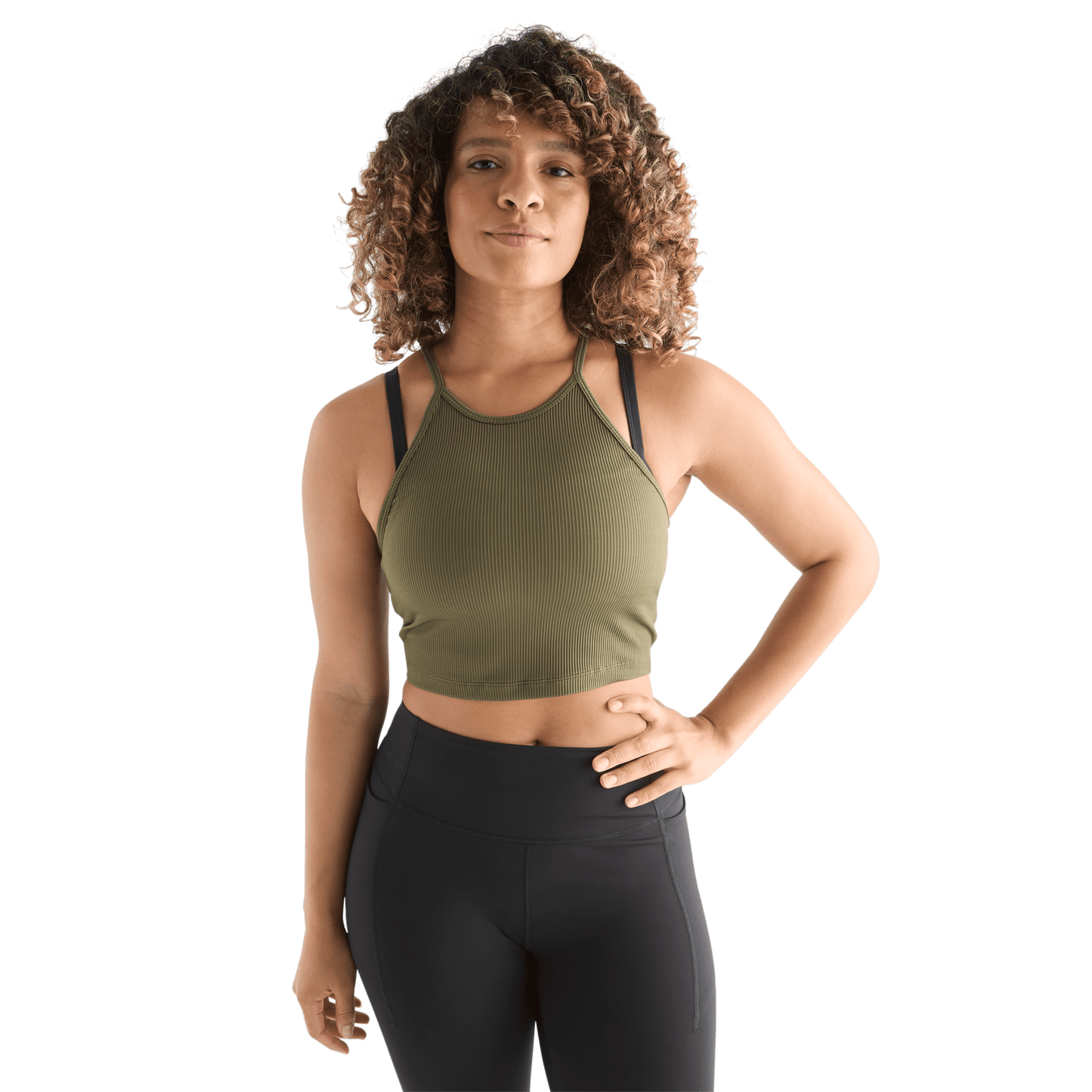 NOBULL Apparel Women's Ribbed Halter Crop Tank