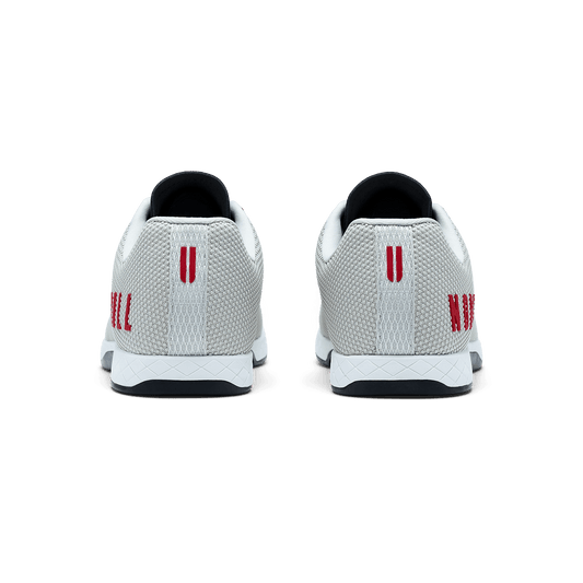 Light Gray Classic White Jet Black Outwork Shoe Back Side Angle.