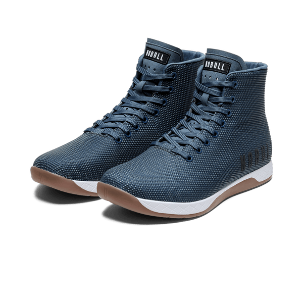 Denim Outwork High-Top Shoes Front Side Angle.