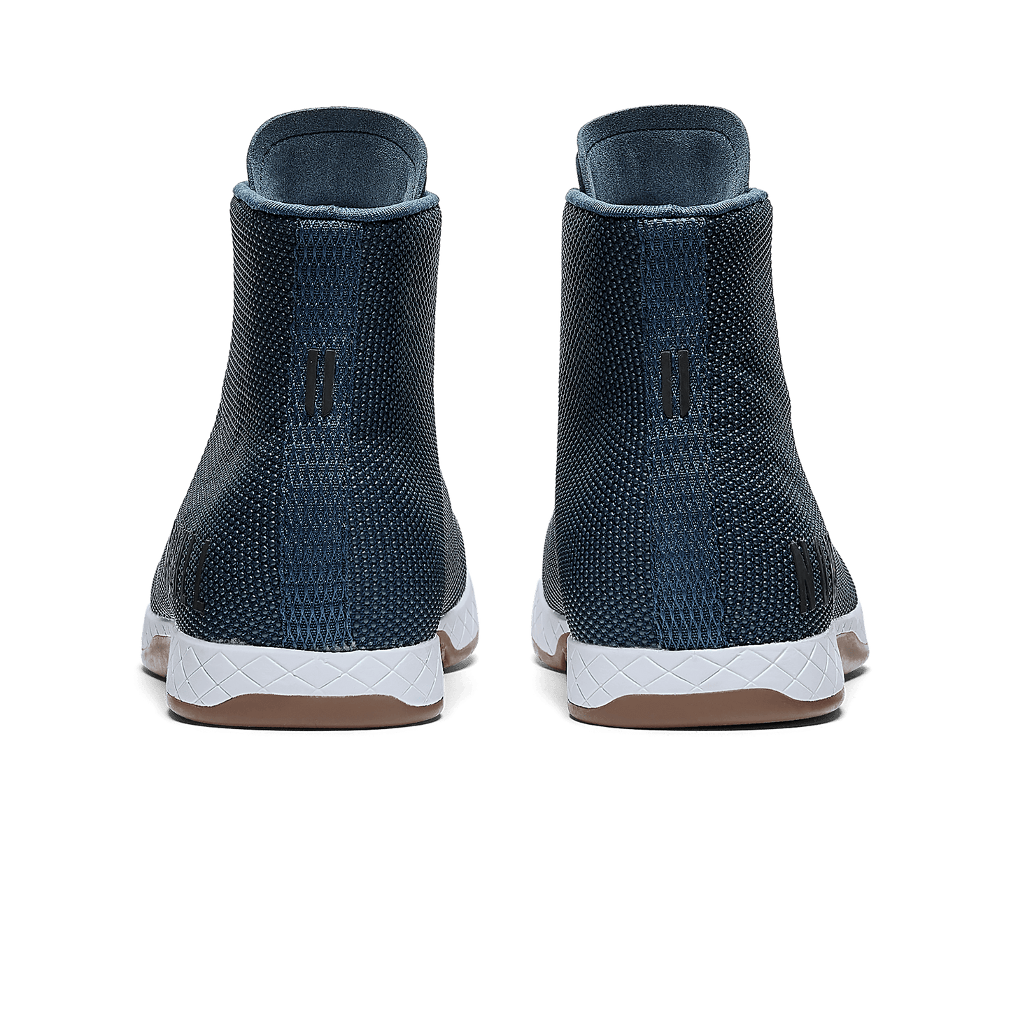 Denim Outwork High-Top Shoes Back Angle.