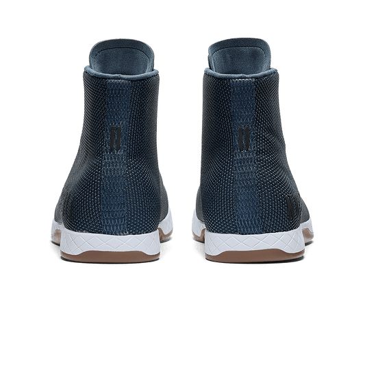 Denim Outwork High-Top Shoes Back Angle.