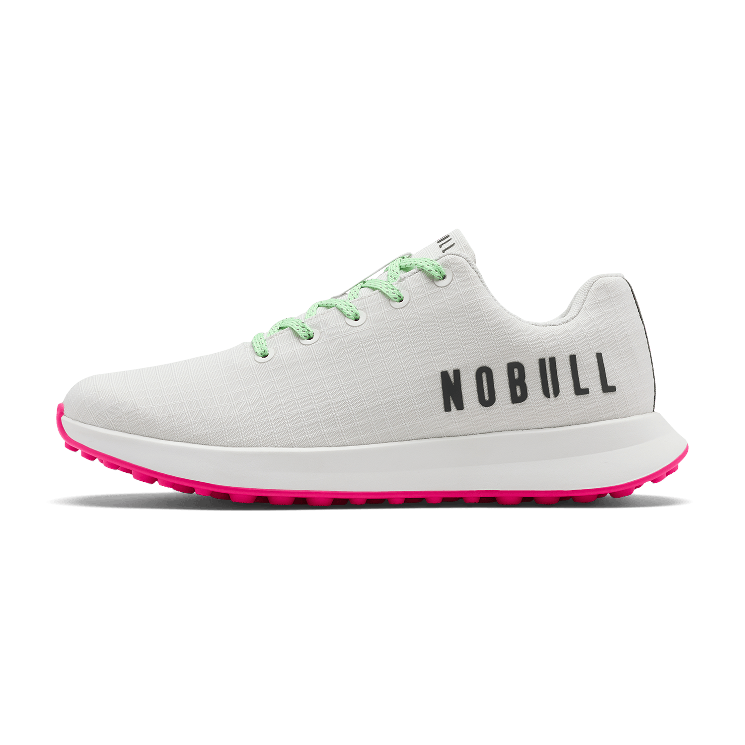 Men's Classic White Pink Glo Ripstop Golf Shoes | NOBULL