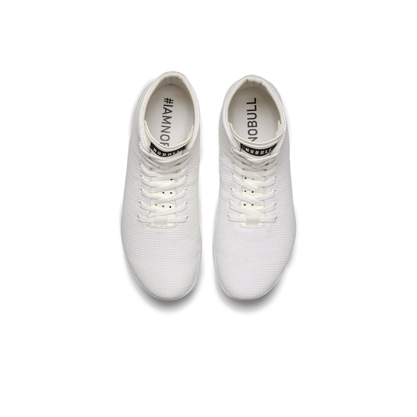 White Outwork High-Top Shoes Above Angle.