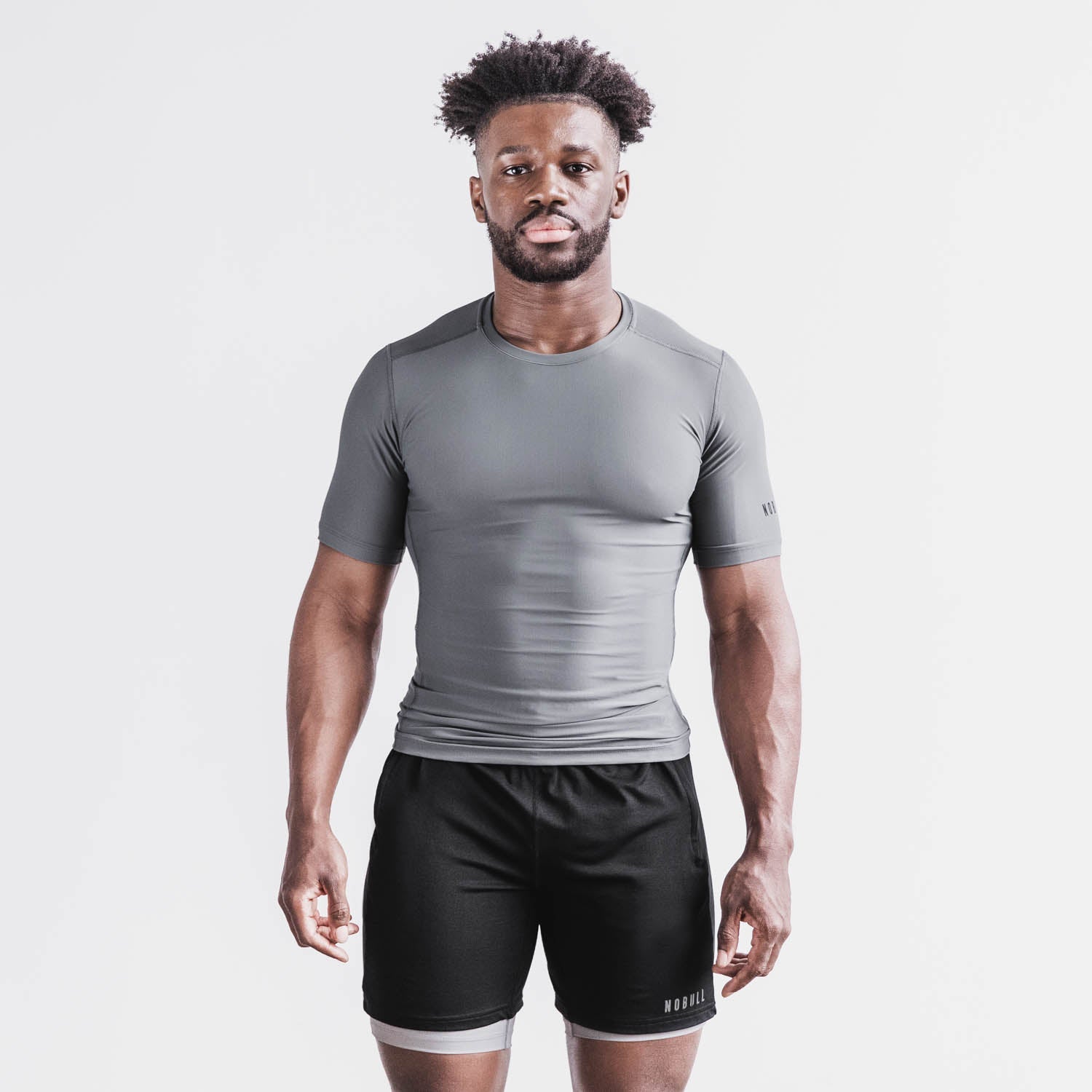 Men's Compression Short Sleeve Shirt - Dark Gray