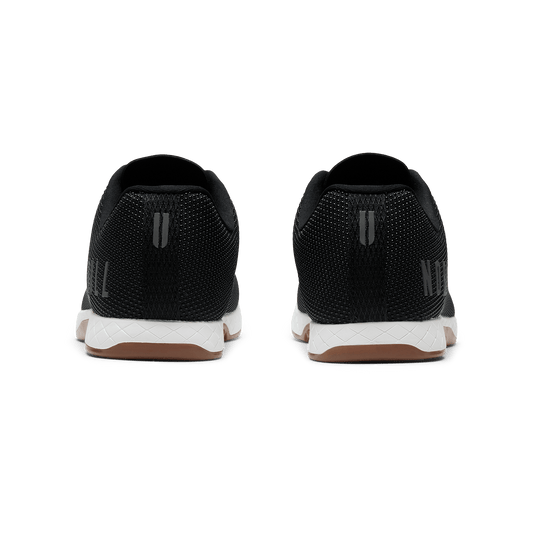 Black White Gum Outwork Shoe Back Angle.