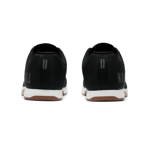 Black White Gum Outwork Shoe Back Angle.