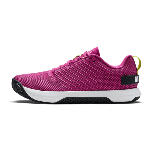 Vivid Fuchsia Classic White Jet Black Outwork Flex Shoe Side Angle.
