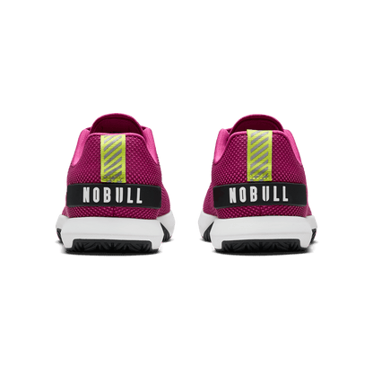 Vivid Fuchsia Classic White Jet Black Outwork Flex Shoe Back Angle.