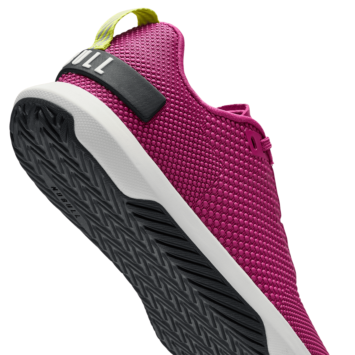 Vivid Fuchsia Classic White Jet Black Outwork Flex Shoe Detail Angle.