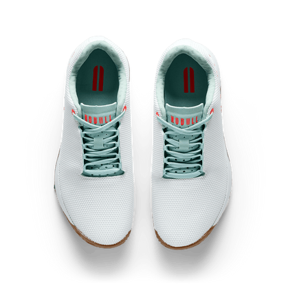 Classic White Surf Spray Gum Outwork Edge Shoe Overhead Angle.