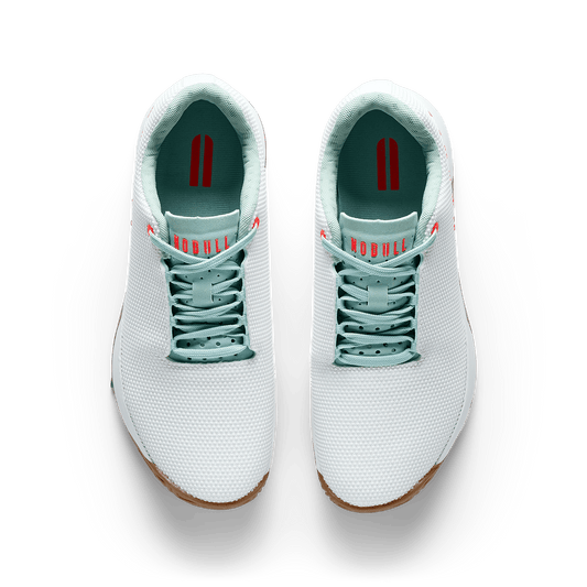 Classic White Surf Spray Gum Outwork Edge Shoe Overhead Angle.