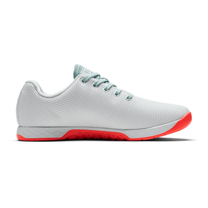 Classic White Fiery Coral Outwork Shoe Medial Side Angle.
