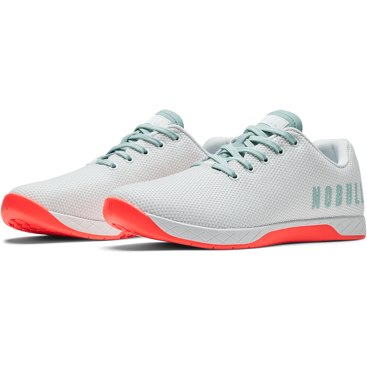 Classic White Fiery Coral Outwork Shoe Front Side Angle.