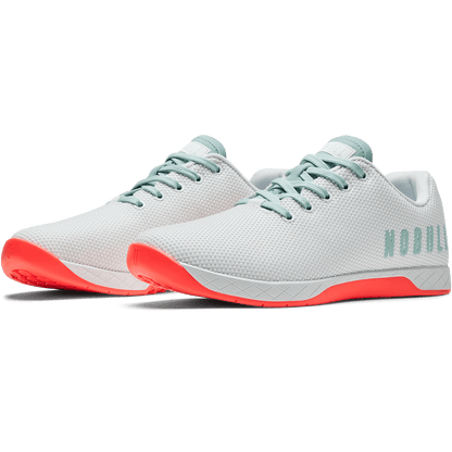 Classic White Fiery Coral Outwork Shoe Front Side Angle.