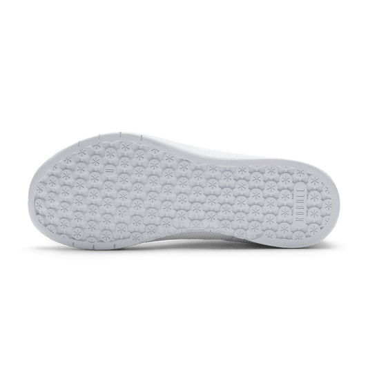 White Outwork High-Top Shoe Bottom Angle.