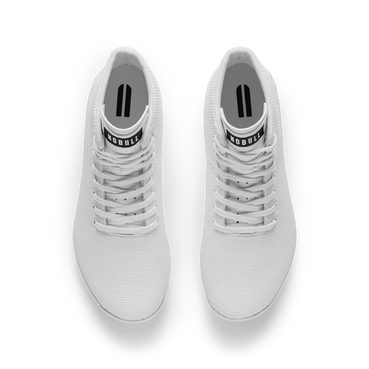 White Outwork High-Top Shoe Overhead Angle.