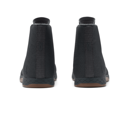 Iron Outwork High-Top Shoe Back Angle.