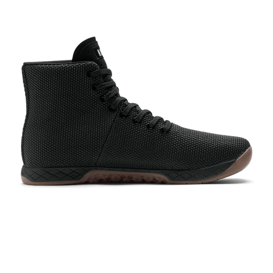 Black Gum Outwork High-Top Shoe Medial Side Angle.