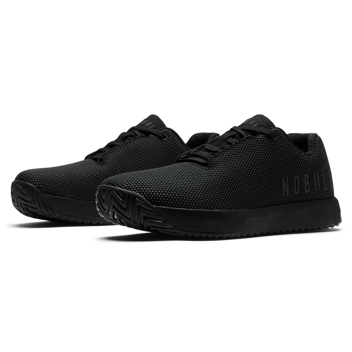 Triple Black Outwork Edge Shoe Front Side Angle.