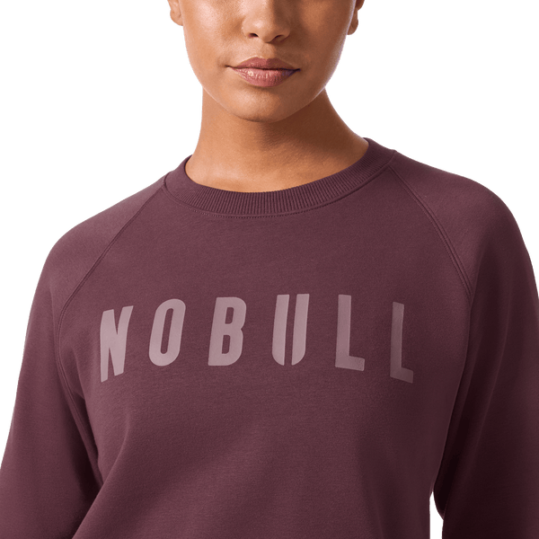 Women's Dark Burgundy NOBULL Crew Front Detail Angle.
