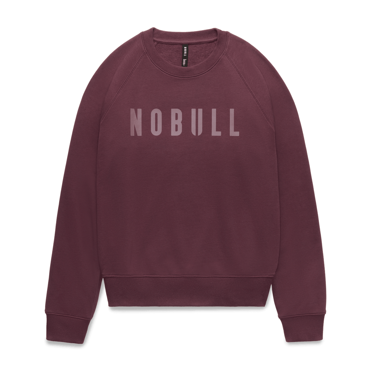 Women's Dark Burgundy NOBULL Crew Flat Lay Angle.