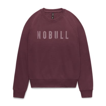 Women's Dark Burgundy NOBULL Crew Flat Lay Angle.