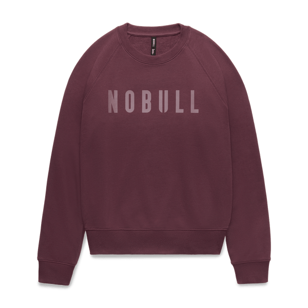 Women's Dark Burgundy NOBULL Crew Flat Lay Angle.