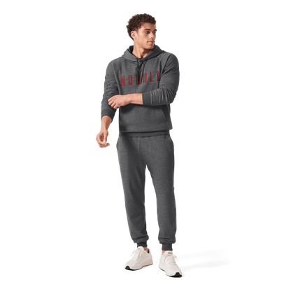 Men's Dark Gray Heather Port NOBULL Jogger Front Full Body Angle.