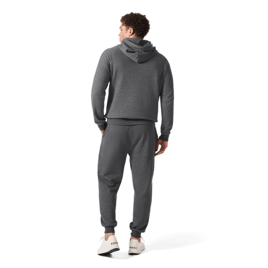 Men's Dark Gray Heather Port NOBULL Jogger Back Full Body Angle.