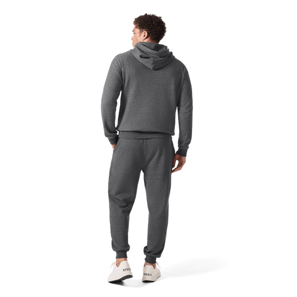 Men's Dark Gray Heather Port NOBULL Jogger Back Full Body Angle.