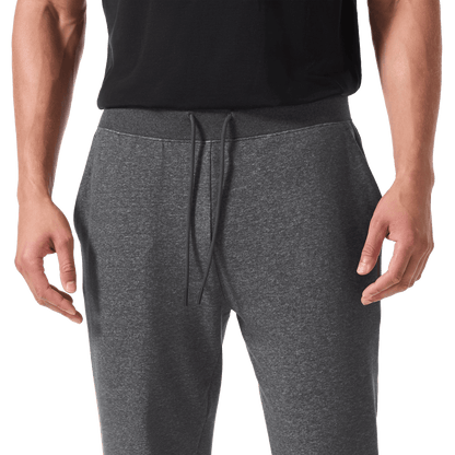 Men's Dark Gray Heather Port NOBULL Jogger Drawstring Angle.