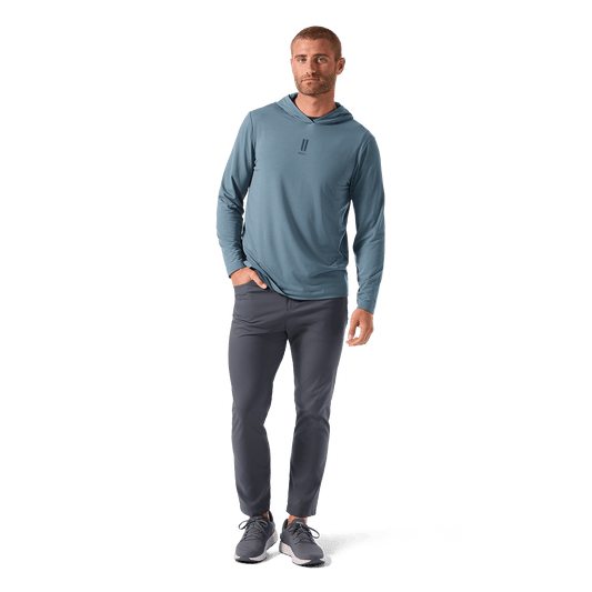 Men's Storm Cloud Adapt Hoodie Front Full Body Angle.