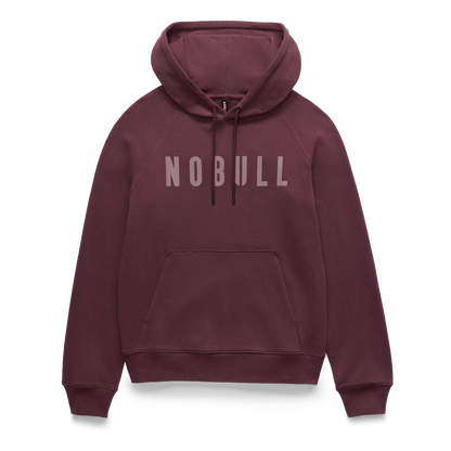 Women's Dark Burgundy NOBULL Hoodie Flat Lay Angle.