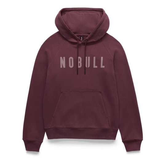 Women's Dark Burgundy NOBULL Hoodie Flat Lay Angle.