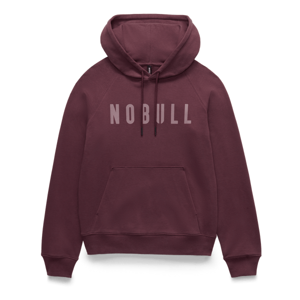 Women's Dark Burgundy NOBULL Hoodie Flat Lay Angle.