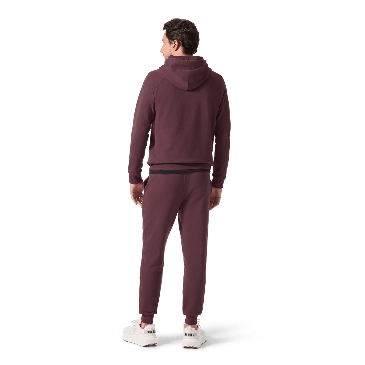 Men's Dark Burgundy NOBULL Jogger Back Full Body Angle.
