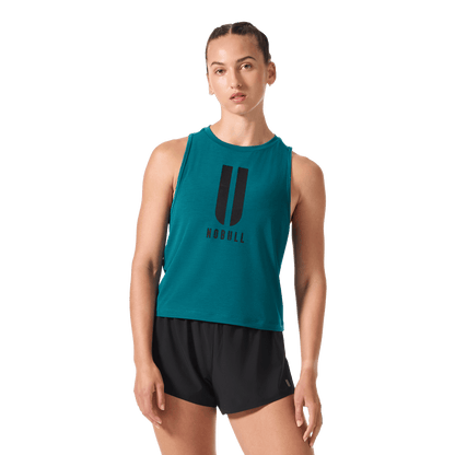 Women's Gulf Coast U NOBULL Muscle Tank Front Waist Up Angle.