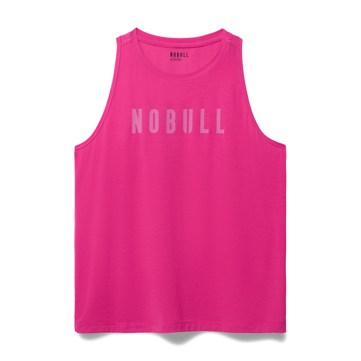 Women's Signal Pink NOBULL High-Neck Tank Flat Lay Angle.