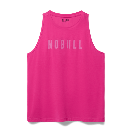 Women's Signal Pink NOBULL High-Neck Tank Flat Lay Angle.