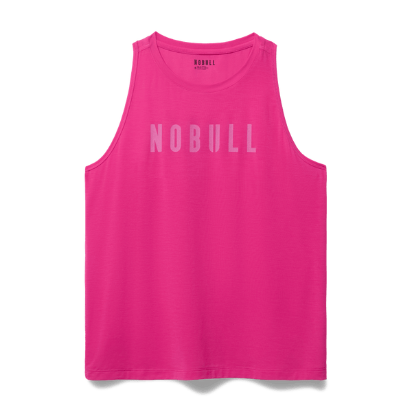 Women's Signal Pink NOBULL High-Neck Tank Flat Lay Angle.