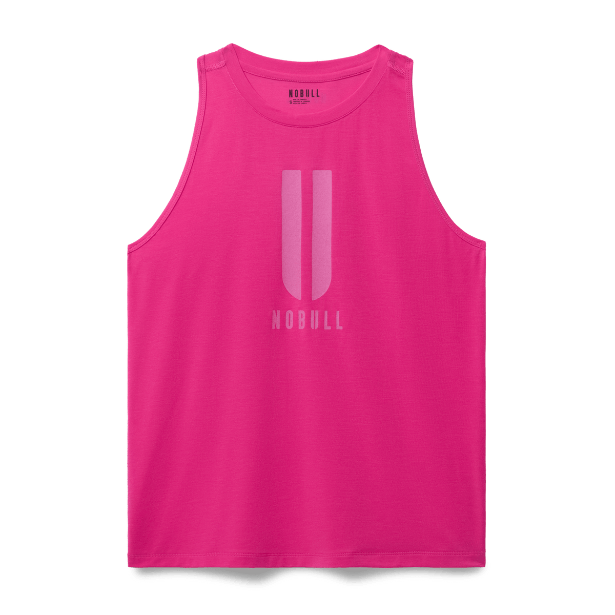 Women's Signal Pink U NOBULL High-Neck Tank Flat Lay Angle.