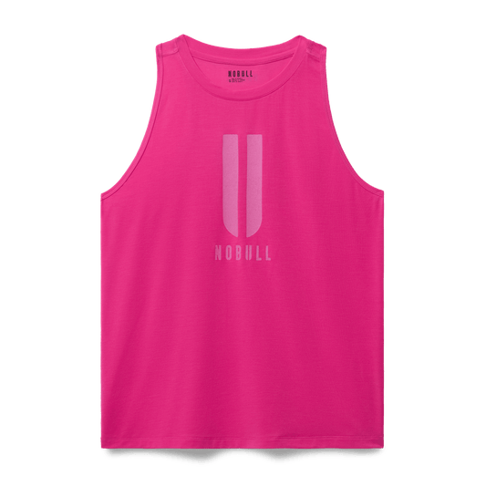 Women's Signal Pink U NOBULL High-Neck Tank Flat Lay Angle.