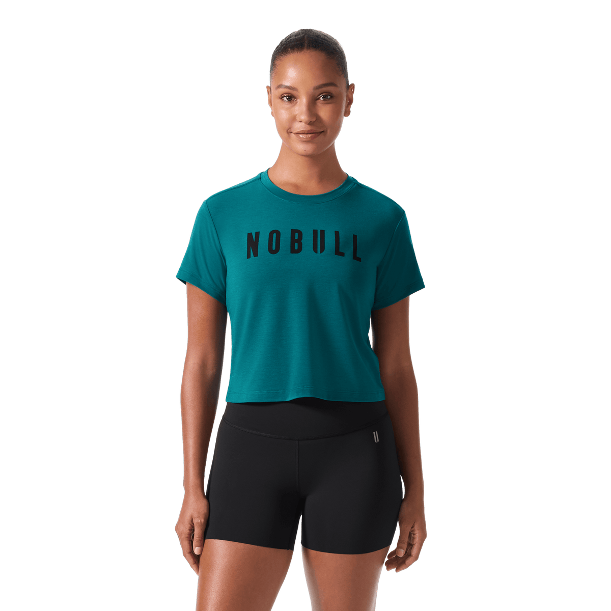 Women's Gulf Coast NOBULL Boxy Tee Front Waist Up Angle.