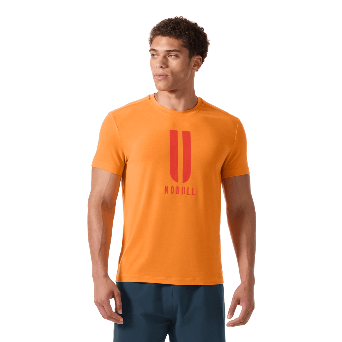 Men's Flare U NOBULL Tee Front Waist Up Angle.