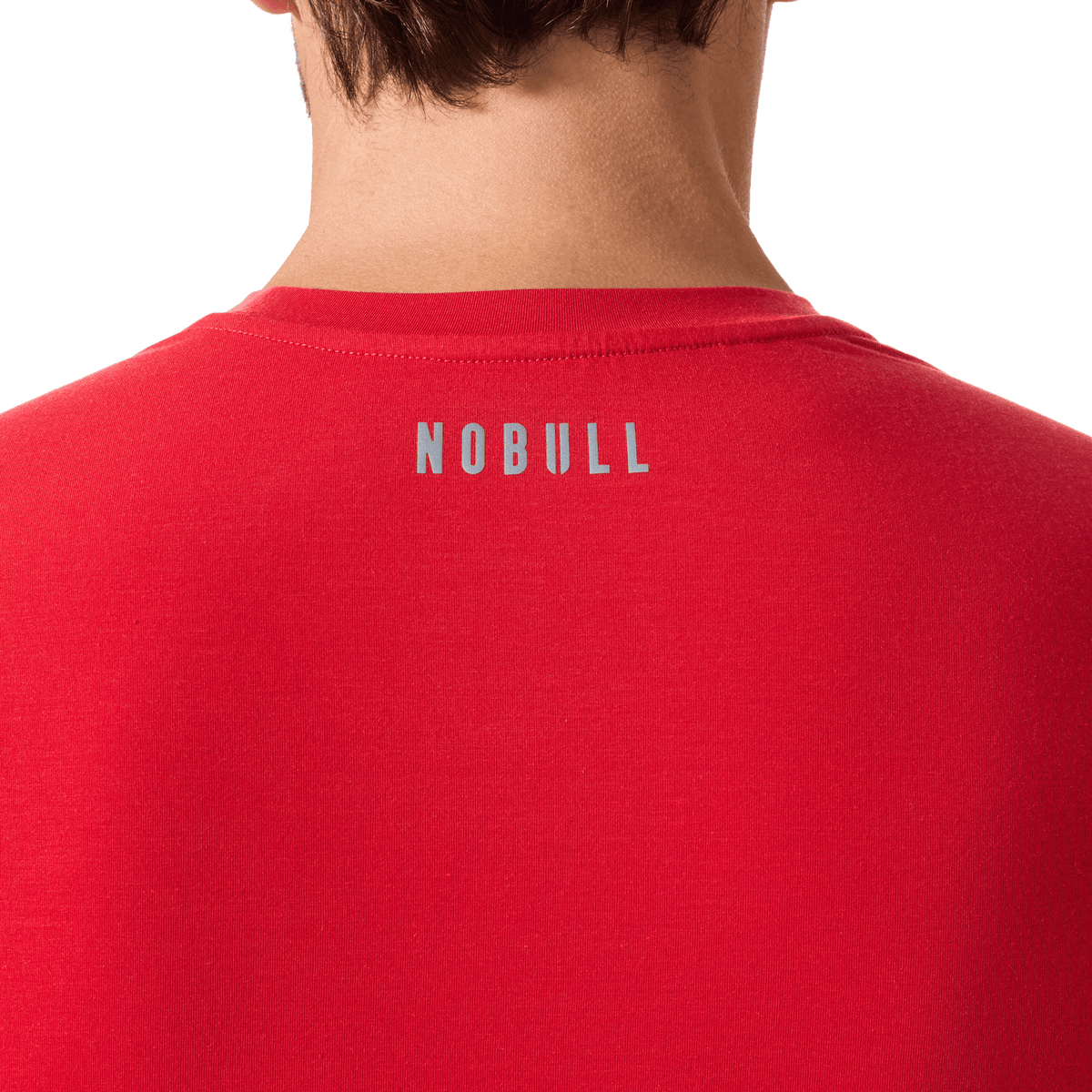 Men's Equestrian Red U NOBULL Tee Back Detail Angle.