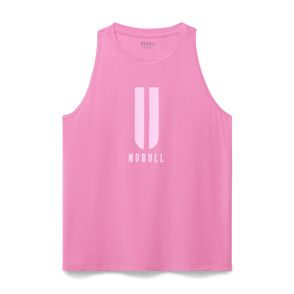 Women's Soft Pink U NOBULL High-Neck Tank Flat Lay Angle.